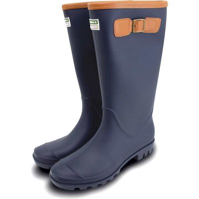 Town and Country Burford Fleece Lined Wellington Boots Navy Size 12