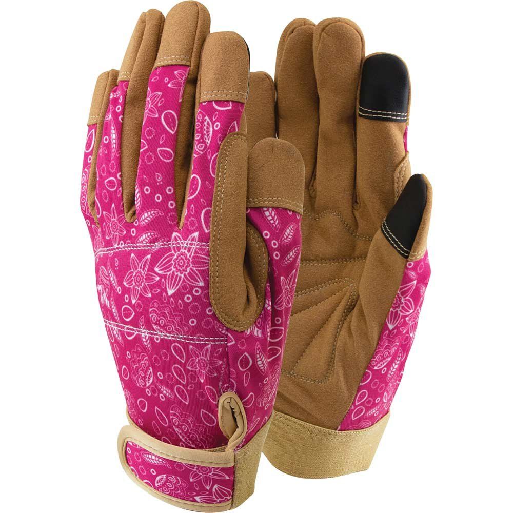 Town and Country Lux Fit Synthetic Leather Garden Gloves Pink M - Image 1