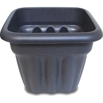 Town and Country Square Plastic Planter Pot Grey 16l