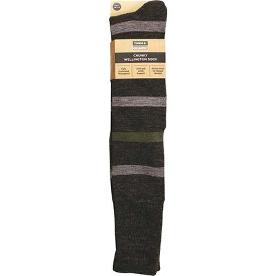 Town and Country Charcoal Chunky Wellington Boot Socks 7 - 11