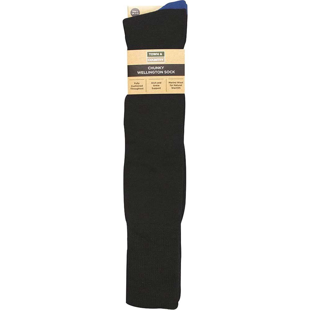 Town and Country Navy Chunky Wellington Boot Socks 7 - 11 - Image 1