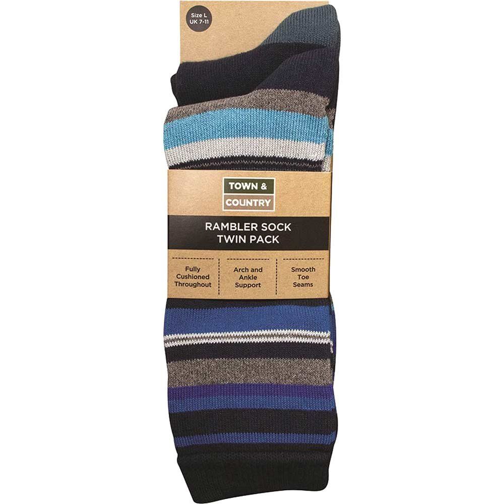 Town and Country MultiColoured Rambler Socks Twin Pack 7 - 11 - Image 1