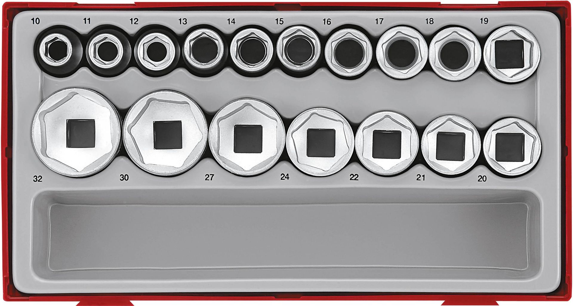 Teng TT1217-6 Tt1217-6 Metric 6-Pt Socket Set 17 Piece - 1/2In Drive - Image 1