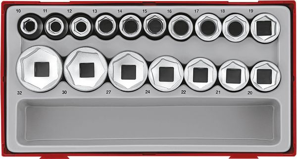 Teng TT1217-6 Tt1217-6 Metric 6-Pt Socket Set 17 Piece - 1/2In Drive