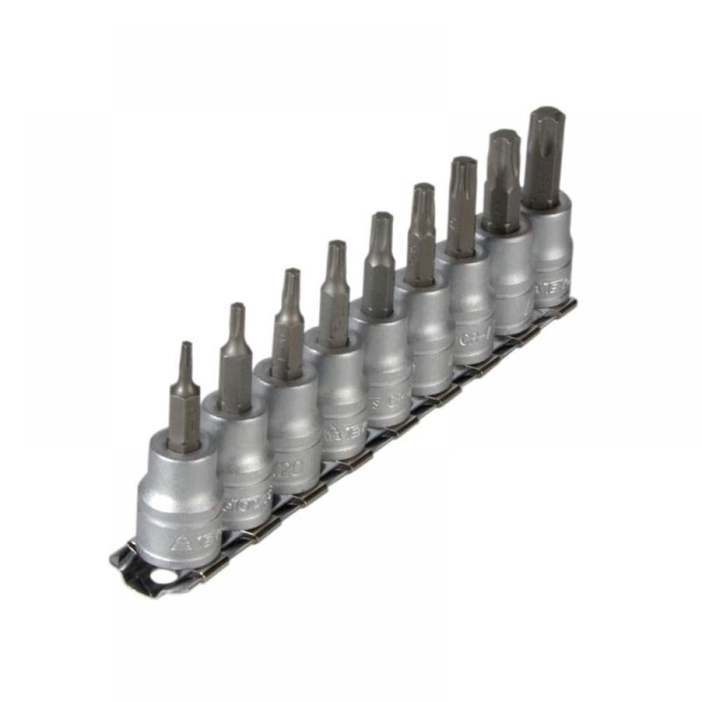Teng M3813TX M3813Tx Socket Clip Rail Set Of 9 External Torx 3/8In Drive - Image 1
