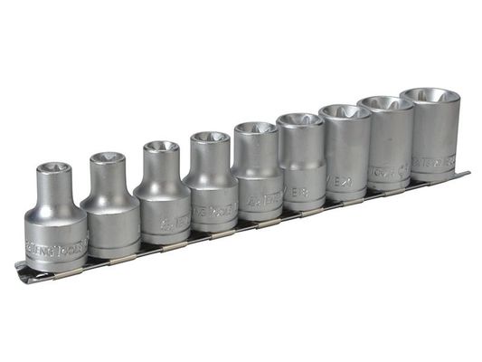 Teng M1210 1/2In Drive M1210 External Torx Socket Clip Rail Set 9 Piece