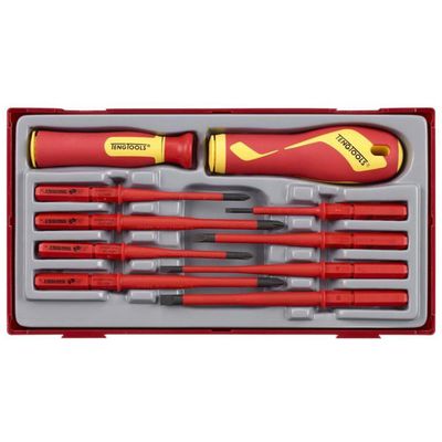 Teng TTV710N Insulated Interchangeable Blade Screwdriver Set 10 Piece - Thumbnail 2
