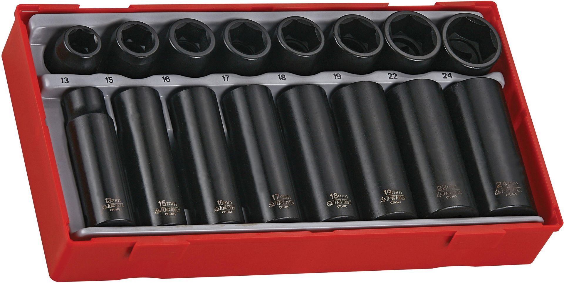 Teng TT9116 Tt9116 Regular/Deep Impact Socket Set 16 Piece- 1/2In Drive - Image 1
