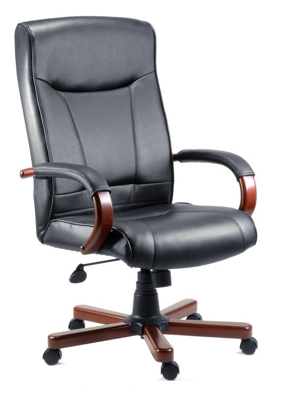Teknik Office Kingston Bonded Leather Faced Executive Office Chair Bla - Image 1