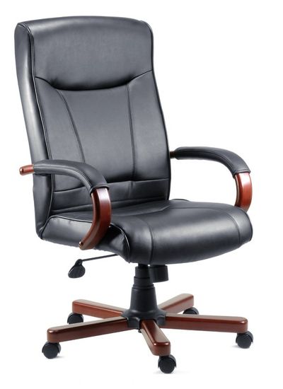 Teknik Office Kingston Bonded Leather Faced Executive Office Chair Bla