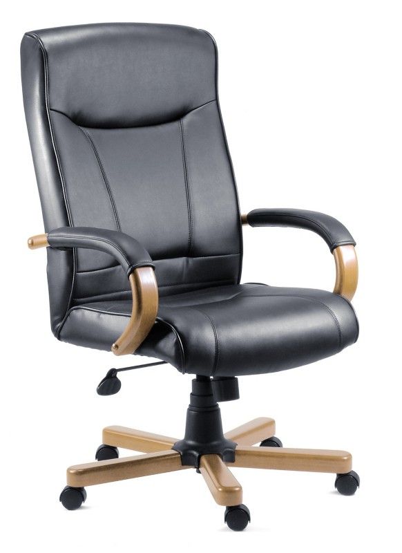 Teknik Office Kingston Bonded Leather Faced Executive Office Chair Bla - Image 1