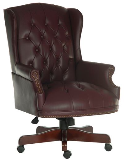 Teknik Office Chairman Antique Style Bonded Leather Faced Executive Of