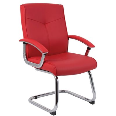 TEKNIK Hoxton Visitor Leather Reception Chair - Red