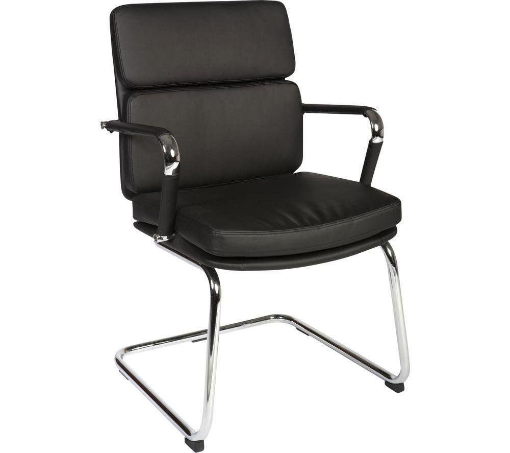 TEKNIK 1101BL Deco Faux Leather Reception Chair - Black - Image 1