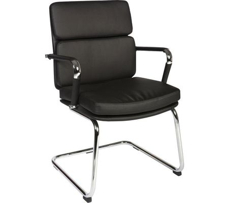 TEKNIK 1101BL Deco Faux Leather Reception Chair - Black