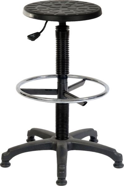 Teknik Office Polly Deluxe Draughter Polyurethane Stool Black - 1850/1