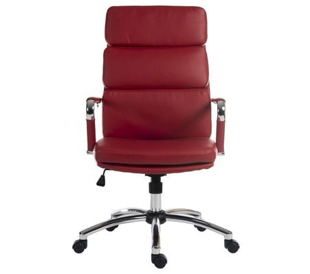 Teknik Office Deco Retro Style Faux Leather Executive Office Chair Red
