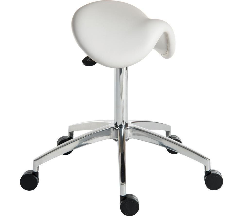 TEKNIK 6926WH Polyurethane Tilting Perch Chair - White - Image 1