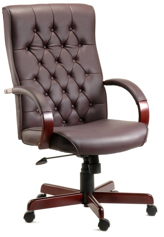 Teknik Office Warwick Antique Style Bonded Leather Faced Executive Off - Image 1