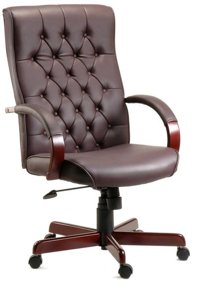 Teknik Office Warwick Antique Style Bonded Leather Faced Executive Off