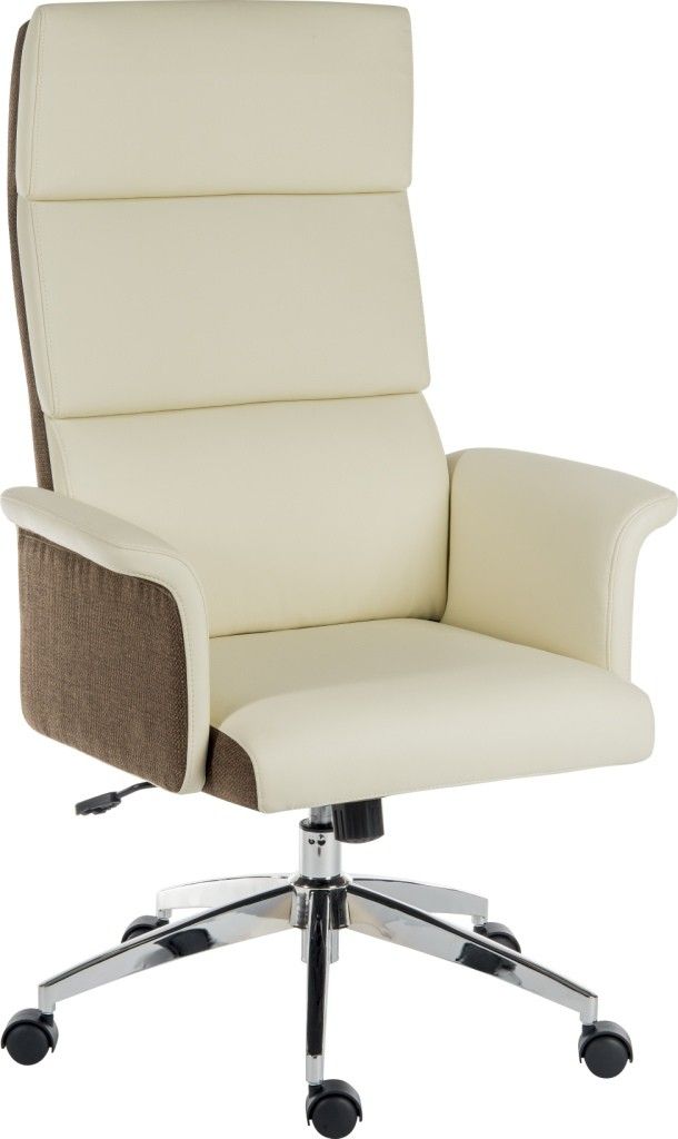 TEKNIK Elegance High Faux-Leather Executive Chair - Cream & Brown - Image 1