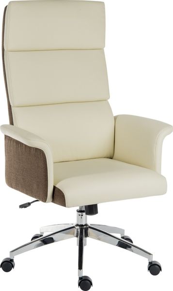 TEKNIK Elegance High Faux-Leather Executive Chair - Cream & Brown