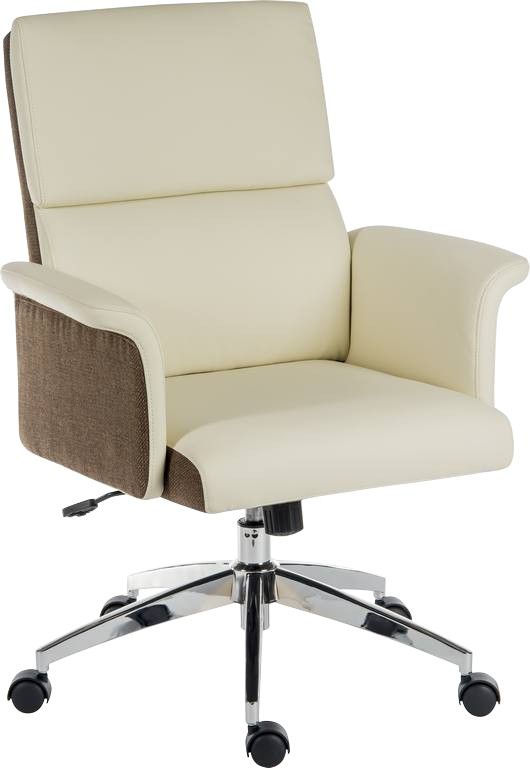 TEKNIK Elegance Medium Faux-Leather Executive Chair - Cream & Brown - Image 1