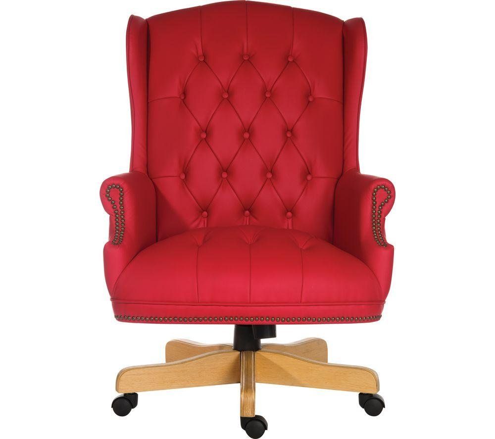 TEKNIK Chairman Rouge Bonded-leather Tilting Executive Chair - Red - Image 1
