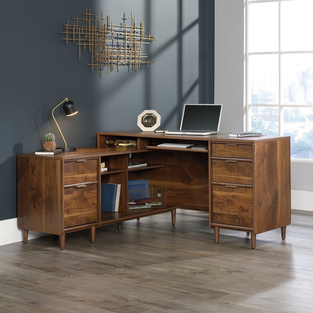 TEKNIK Clifton Place L-shaped Desk - Grand Walnut - Image 1