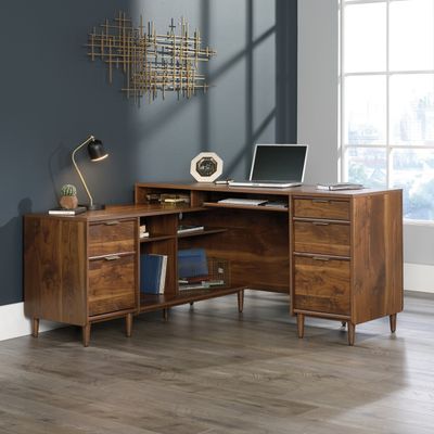 TEKNIK Clifton Place L-shaped Desk - Grand Walnut