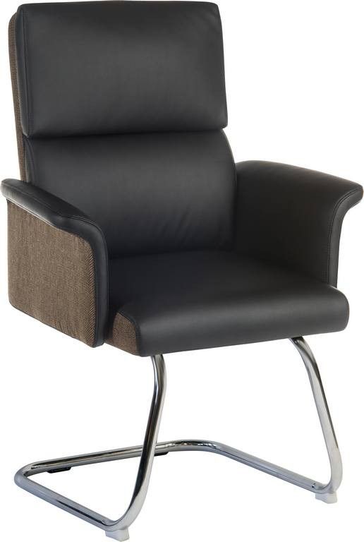 TEKNIK Elegance 6959BLK Faux-Leather Visitor Chair - Black & Brown - Image 1