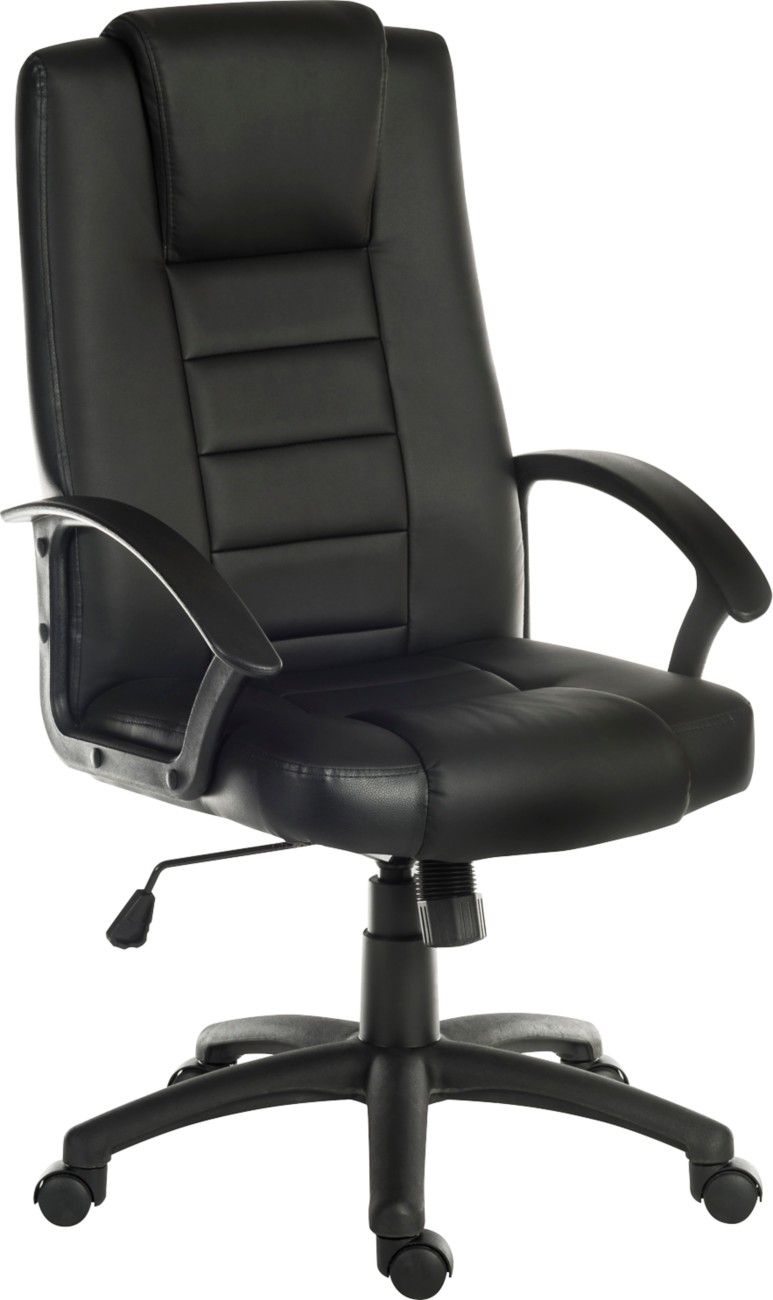 TEKNIK Leader 6987 Bonded Leather Tilting Executive Chair - Black - Image 1