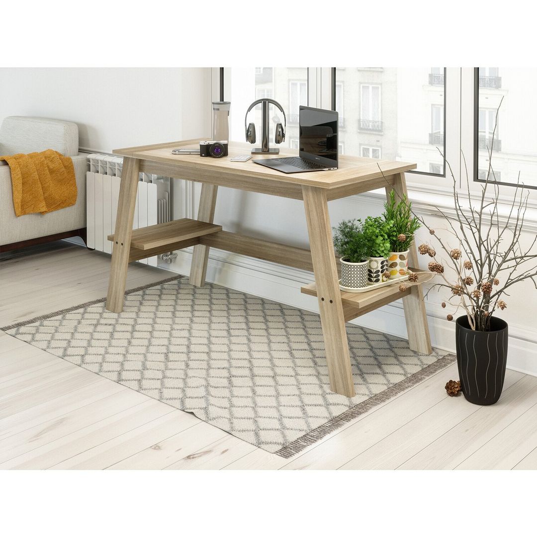 TEKNIK Baylor Trestle Desk - Sonoma Oak - Image 1