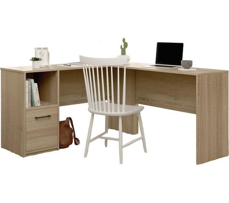 Office Essentials L-Shaped Desk - Summer Oak