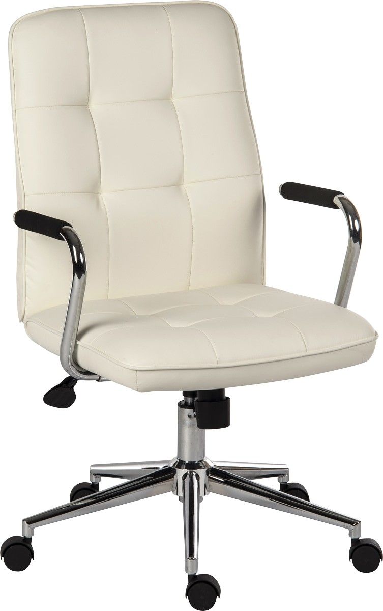 TEKNIK Piano 6984 Bonded Leather Tilting Executive Chair - White - Image 1