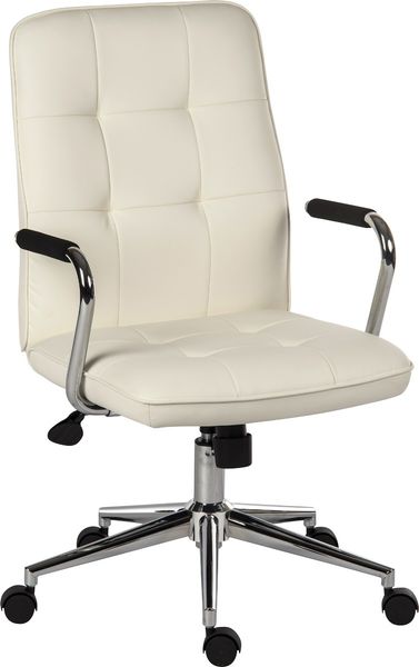 TEKNIK Piano 6984 Bonded Leather Tilting Executive Chair - White