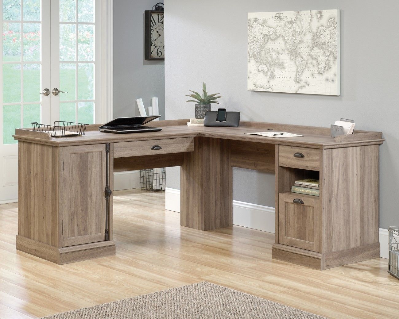 TEKNIK Barrister Home L-Shaped Desk - Beige - Image 1