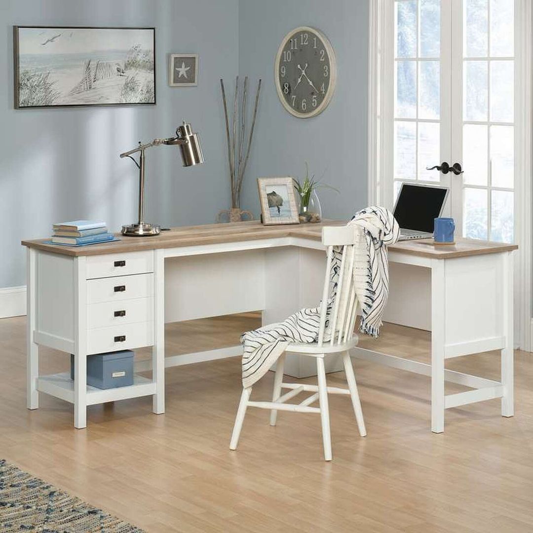 Shaker Style L-Shaped Desk - Soft White - Image 1