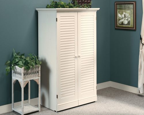 Hideaway Office and or Craft Station - Antiqued White