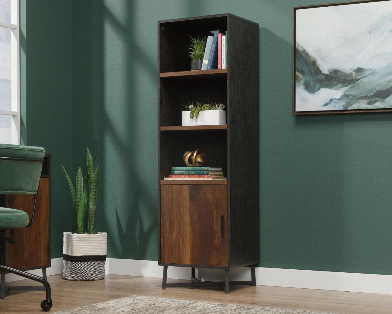 TEKNIK Canyon Lane 3 Shelf Bookcase - Oak & Walnut - Image 1
