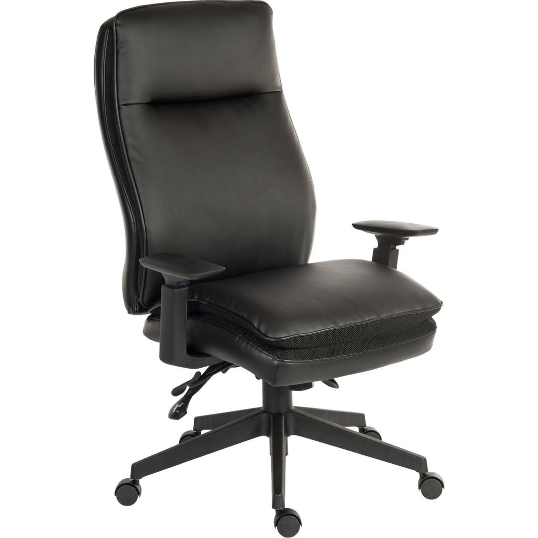 TEKNIK Plush Ergo Bonded Leather Faced Reclining Executive Chair - Black - Image 1