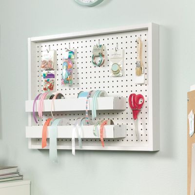 Craft Wall Mounted Peg Board White - White