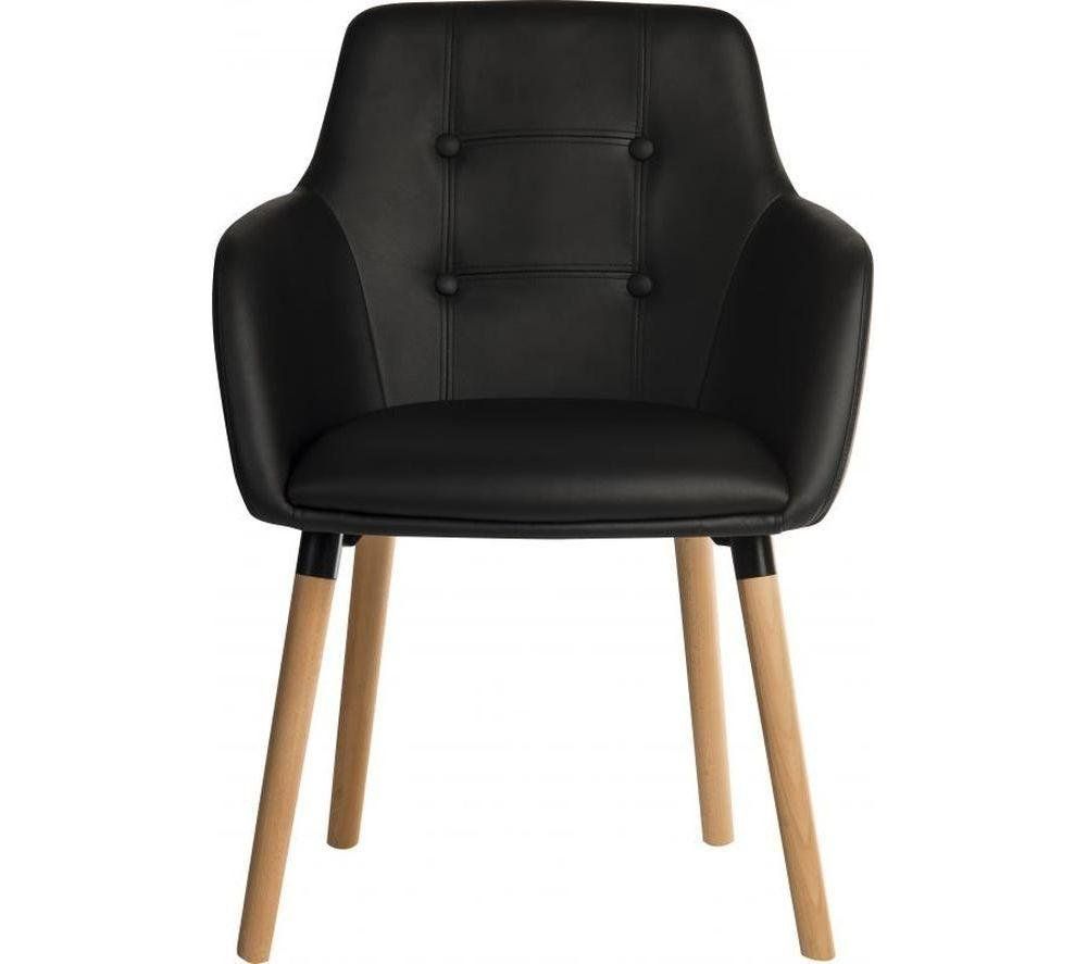 TEKNIK Four-Legged PU Reception Chair - Black, Set of 2 - Image 1