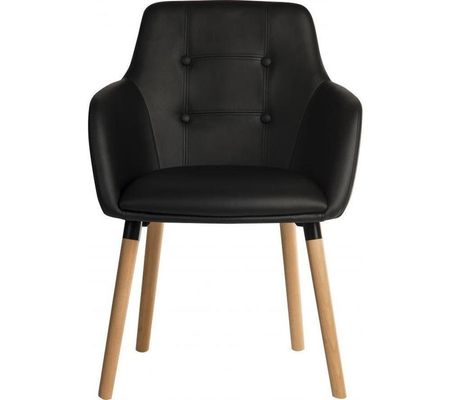 TEKNIK Four-Legged PU Reception Chair - Black, Set of 2