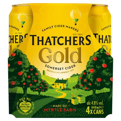 Thatchers Gold Somerset Cider 4 x 440ml - Thumbnail 2