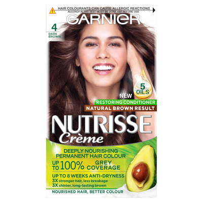 Garnier Nutrisse Creme Cocoa Dark Brown 4 Permanent Hair Dye
