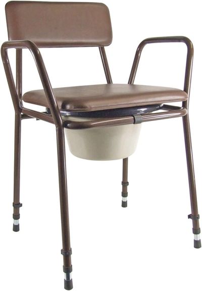 Aidapt Essex Height Adjustable Commode Chair Brown