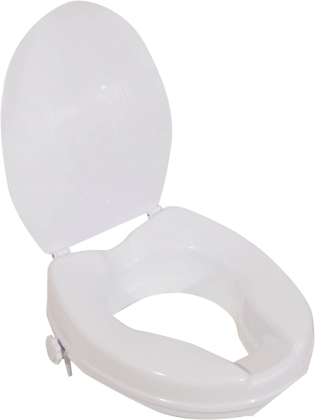 Viscount Raised Toilet Seat - White / With Lid - Image 1