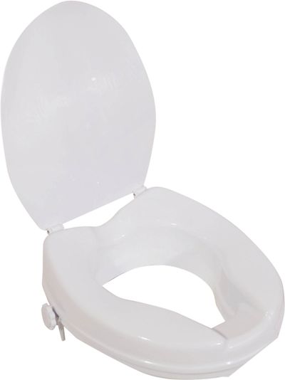 Viscount Raised Toilet Seat - White / With Lid