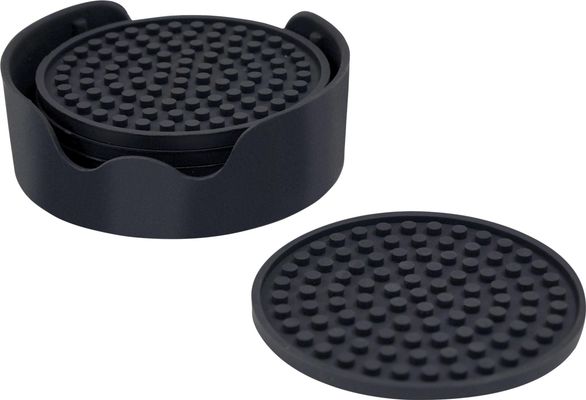 Non Slip Silicone Coasters - Black